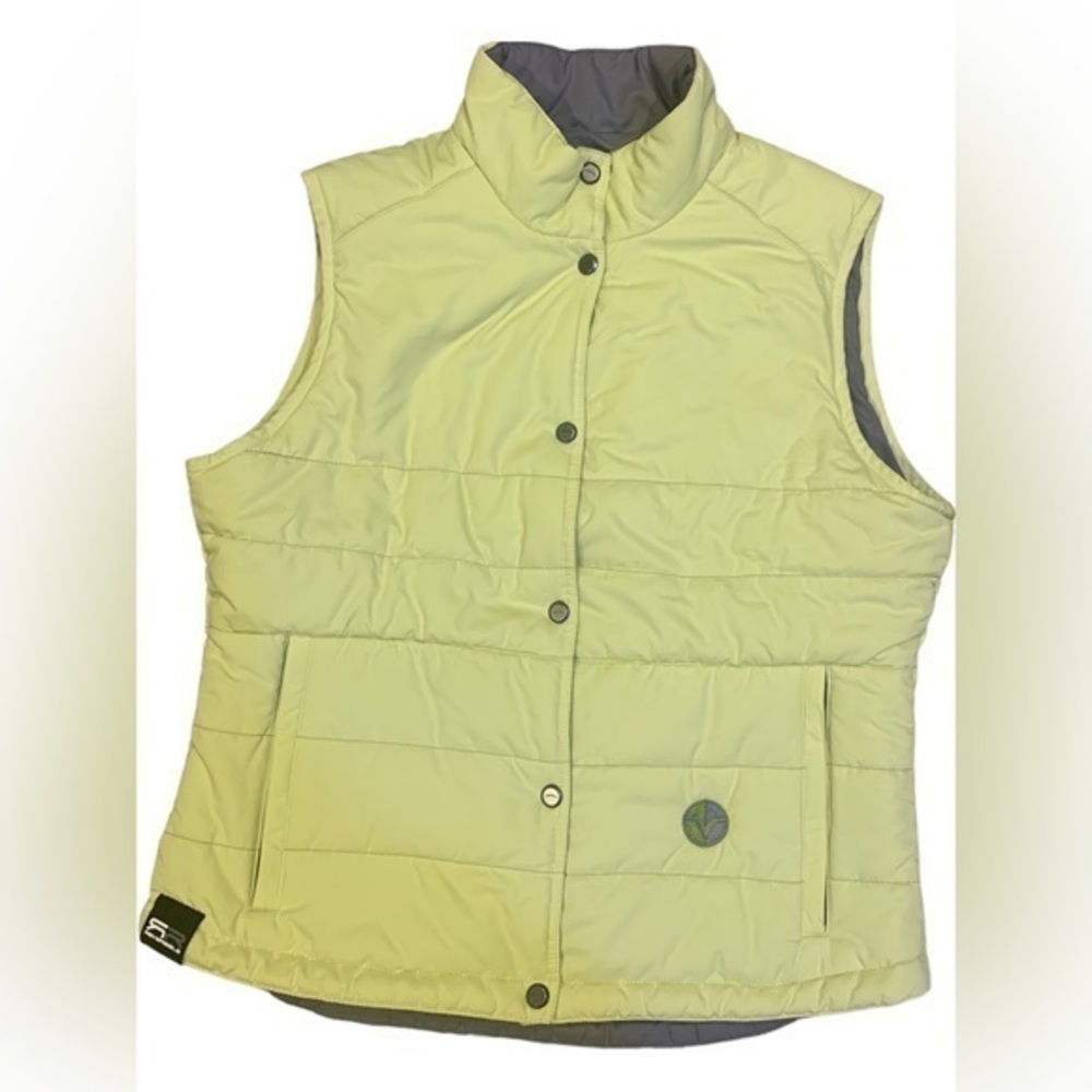 Sun‎ Mountain Reversible Alpine Golf Vest Neon Yellow/Gray Size Large